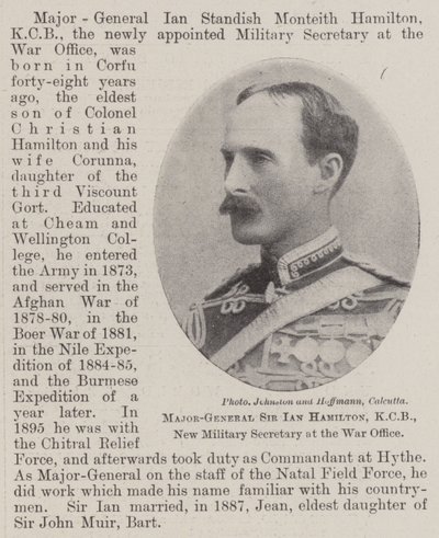 Generalmajor Sir Ian Hamilton, KCB, ny militærsekretær ved krigskontoret af English Photographer