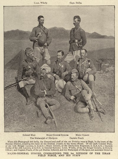 Generalmajor Symons, kommanderende for 1. division af Tirah Field Force, og hans stab af English Photographer