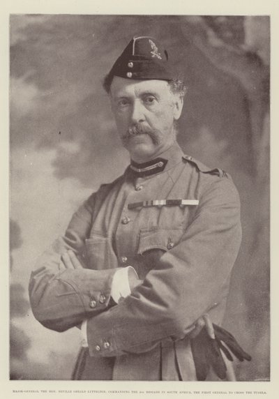 Generalmajor den ærede Neville Gerald Lyttelton, kommanderende for 4. brigade i Sydafrika, den første general, der krydsede Tugela af English Photographer