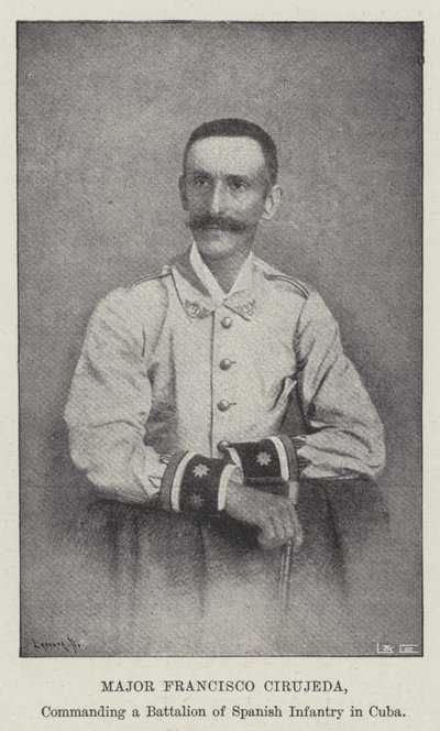 Major Francisco Cirujeda, der kommanderede en bataljon af spansk infanteri i Cuba af English Photographer