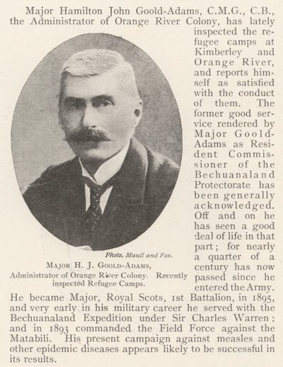 Major H J Goold-Adams, administrator af Orange River Colony, inspicerede for nylig flygtningelejre af English Photographer