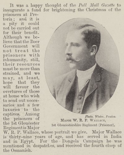 Major W R P Wallace, 1. Gloucestershire Regiment (fange) af English Photographer