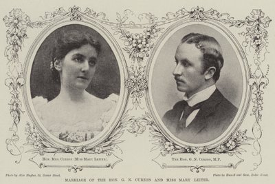 Ægteskab mellem den ærede G N Curzon og Miss Mary Leiter af English Photographer