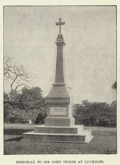 Mindesmærke for Sir John Inglis i Lucknow af English Photographer
