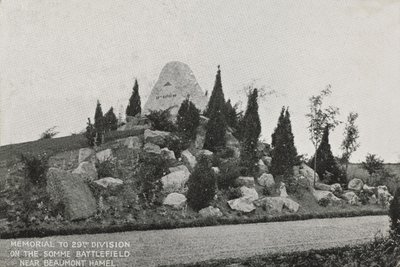 Mindesmærke for den 29. division på Somme-slagmarken nær Beaumont Hamel af English Photographer