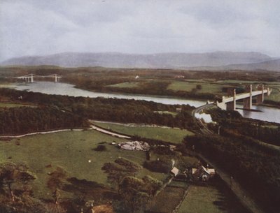 Menai Straits fra Anglesey Column af English Photographer