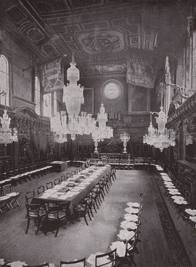 Mercers Hall, forberedt til et Livery-møde af English Photographer