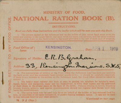 Fødevareministeriets nationale rationeringsbog af English Photographer
