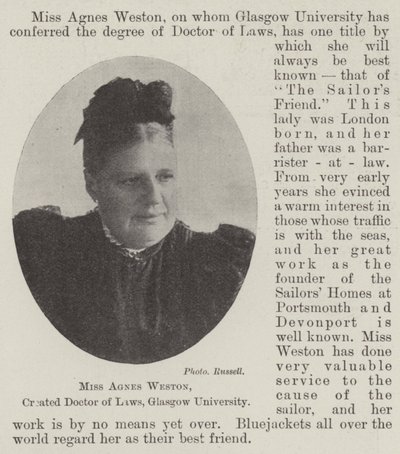 Frøken Agnes Weston, oprettet Doctor of Laws, Glasgow University af English Photographer