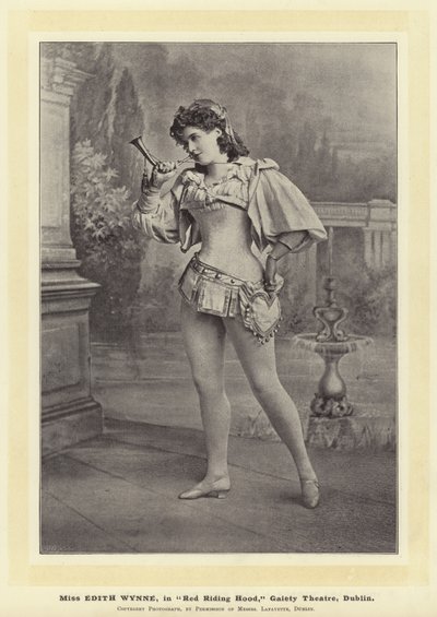 Miss Edith Wynne, i Red Riding Hood, Gaiety Theatre, Dublin af English Photographer