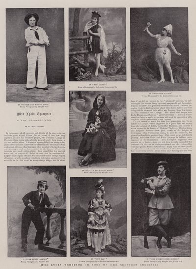 Miss Lydia Thompson i nogle af hendes største succeser af English Photographer