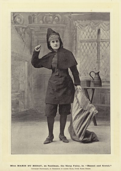 Frøken Marie Du Bedat, som Sandman, Søvnfeen, i Hans og Grete af English Photographer
