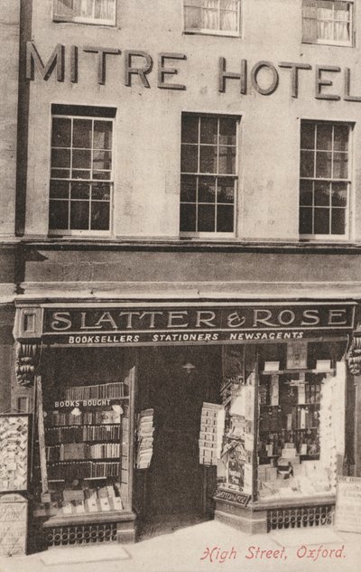 Mitre Hotel og Slatter and Rose, High Street, Oxford (s/h-billede) af English Photographer