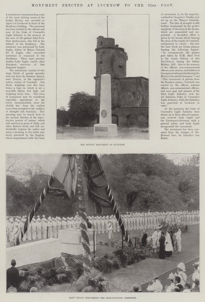 Monument rejst ved Lucknow til 32. fod af English Photographer