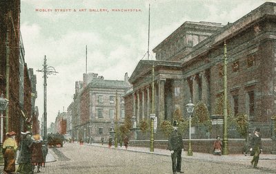 Mosley Street og kunstgalleriet, Manchester (farvefoto) af English Photographer