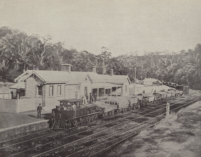Mount Lofty Railway Station, Adelaide til Melbourne Railway af English Photographer
