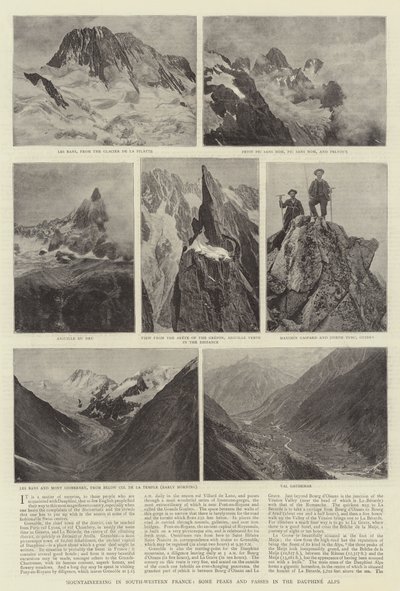Bjergbestigning i det sydvestlige Frankrig, nogle toppe og pas i Dauphine-alperne af English Photographer