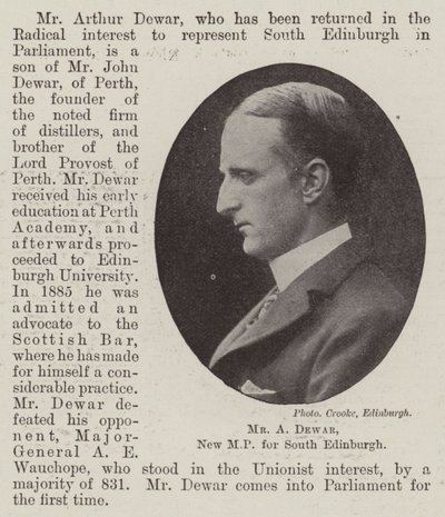 A Dewar, nyt parlamentsmedlem for South Edinburgh af English Photographer