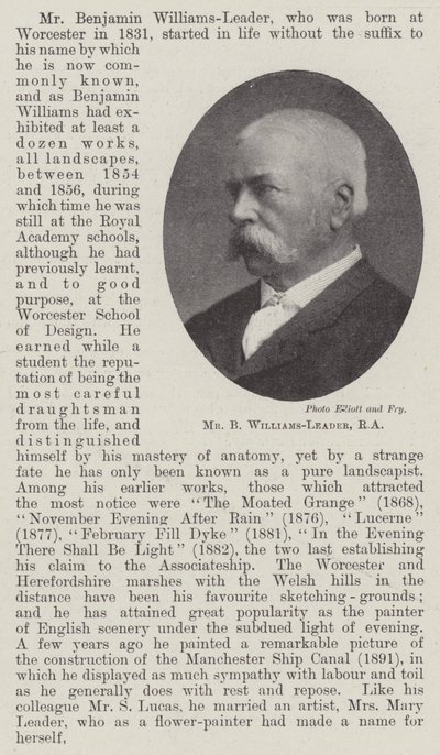 Mr. B. Williams-Leader, RA af English Photographer