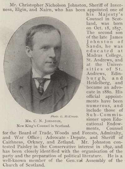 Mr C N Johnston, New Kings Counsel i Skotland af English Photographer