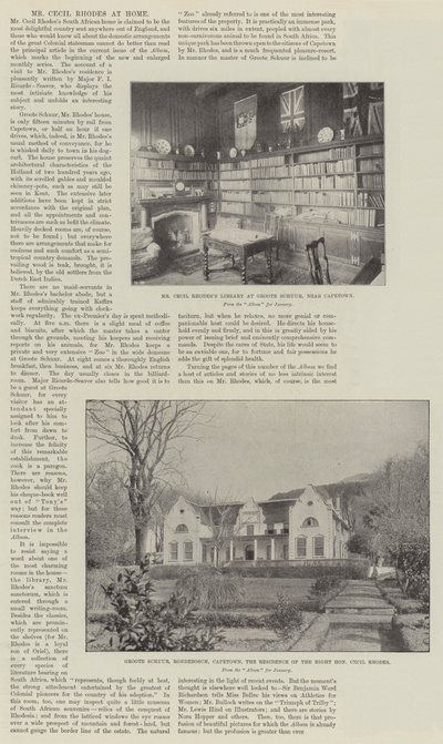 Mr. Cecil Rhodes derhjemme af English Photographer