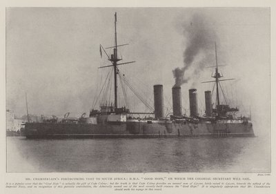Mr. Chamberlains kommende besøg i Sydafrika, HMS Good Hope, hvorpå kolonisekretæren vil sejle af English Photographer