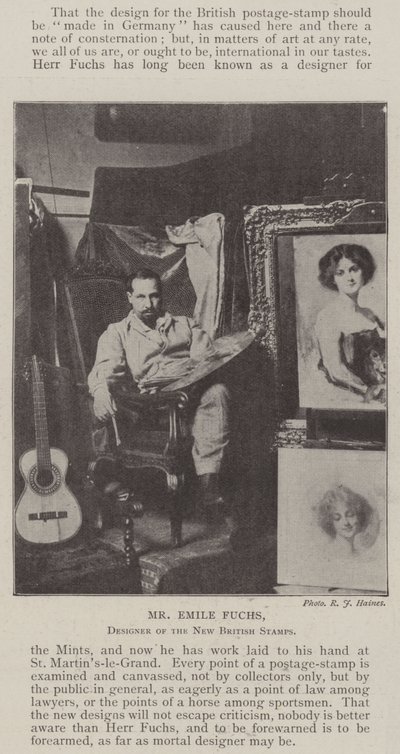 Emile Fuchs, designer af de nye britiske frimærker af English Photographer