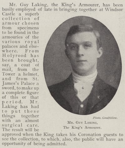 Mr Guy Laking, Kings Armourer af English Photographer