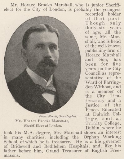 Horace Brooks Marshall, Sheriff-Elect i London af English Photographer