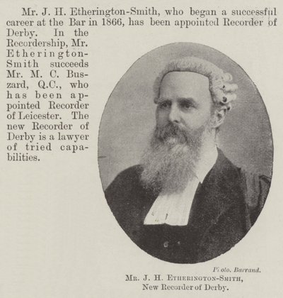 Mr J H Etherington-Smith, ny optager af Derby af English Photographer
