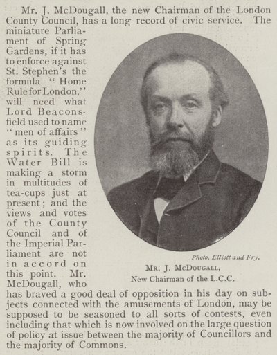 Mr J McDougall, ny formand for LCC af English Photographer