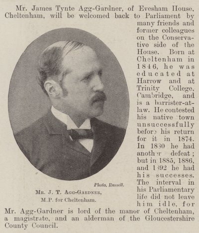 JT Agg-Gardner, MP for Cheltenham af English Photographer