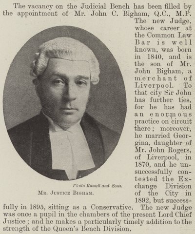 Hr. Justice Bigham af English Photographer