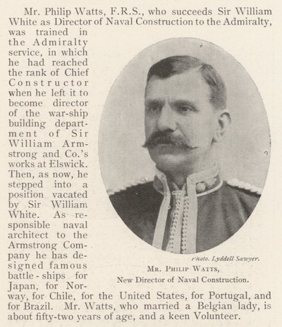 Philip Watts, ny direktør for Naval Construction af English Photographer