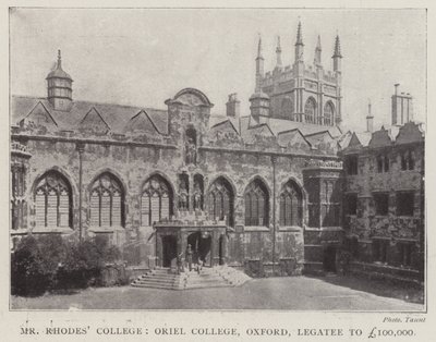 Mr Rhodes College, Oriel College, Oxford, Legatee til £100.000 af English Photographer