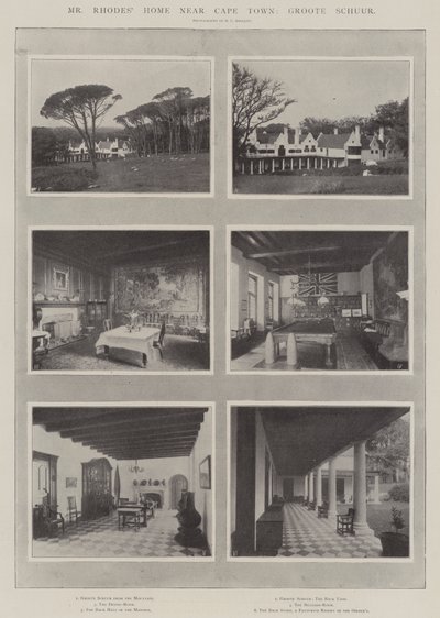 Mr Rhodes Home nær Cape Town, Groote Schuur af English Photographer