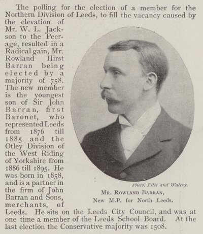 Rowland Barran, nyt parlamentsmedlem for North Leeds af English Photographer