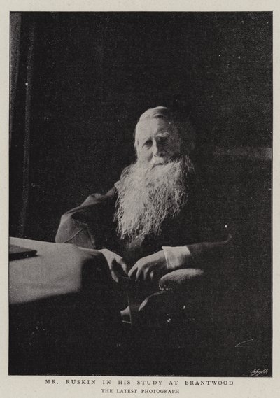 Ruskin i hans studie ved Brantwood af English Photographer