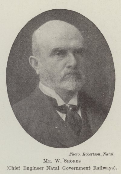 W Shores, Chief Engineer Natal Government Railways af English Photographer