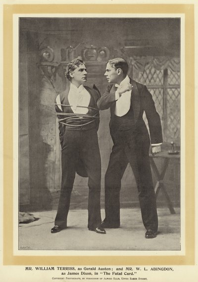 William Terriss, som Gerald Austen, og W L Abingdon, som James Dixon, i The Fatal Card af English Photographer