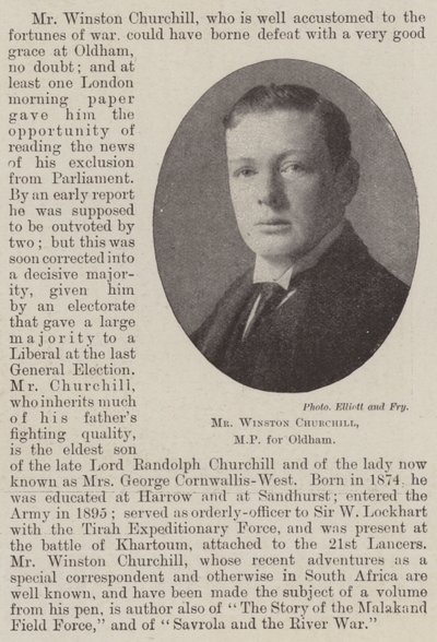 Winston Churchill, parlamentsmedlem for Oldham af English Photographer