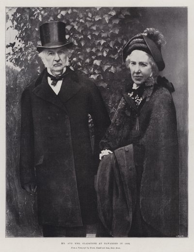 Hr og fru Gladstone i Hawarden i 1895 af English Photographer