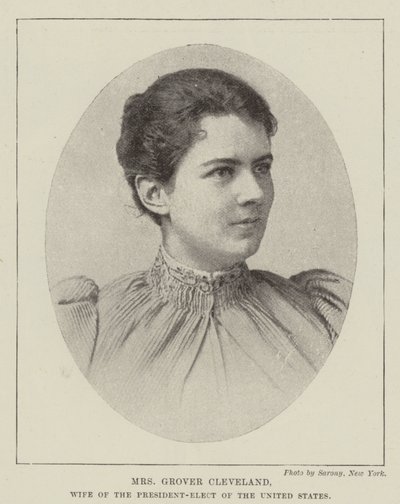 Fru Grover Cleveland, hustru til den valgte præsident i USA af English Photographer