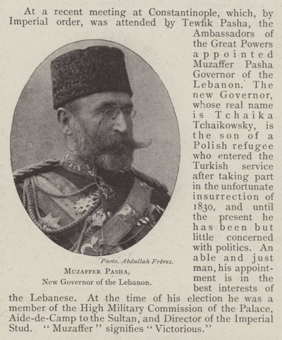 Muzaffer Pasha, ny guvernør i Libanon af English Photographer