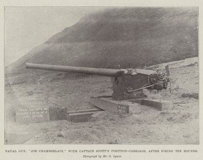 Naval Gun, Joe Chamberlain, med kaptajn Scotts Position-Carriage, efter at have affyret ti skud af English Photographer