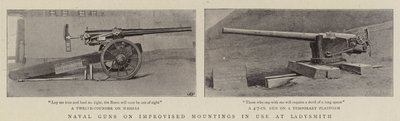 Naval Guns på improviserede monteringer i brug hos Ladysmith af English Photographer