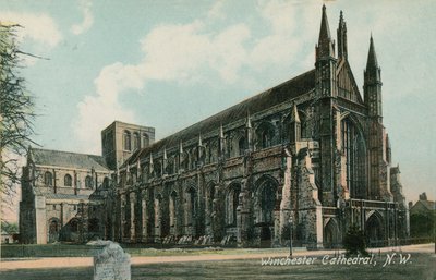 Nordvest udsigt over Winchester Cathedral. Postkort sendt i 1913. af English Photographer