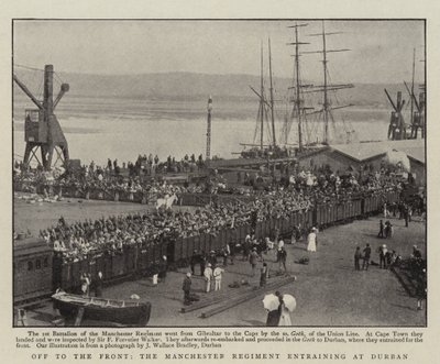 Ud til fronten, Manchester-regimentet, der medriver i Durban af English Photographer