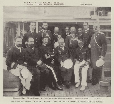 Officerer fra HMS Melita underholdt af de russiske myndigheder i Odessa af English Photographer