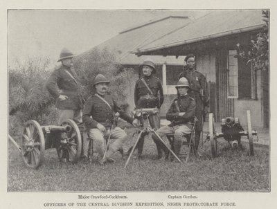 Officerer fra Central Division Expedition, Niger Protectorate Force af English Photographer